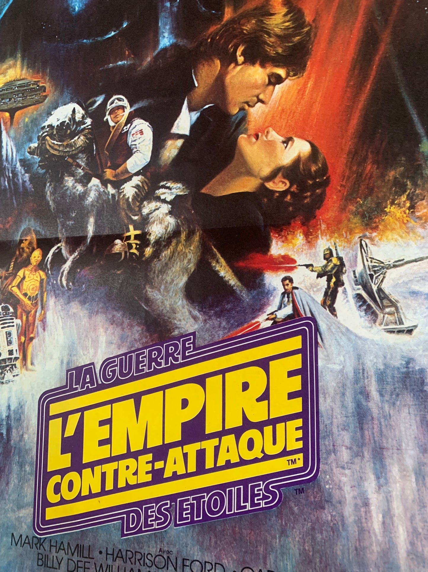 Star Wars: The Empire Strikes Back 1981 Poster, France, 20.5 x 15 inches folded