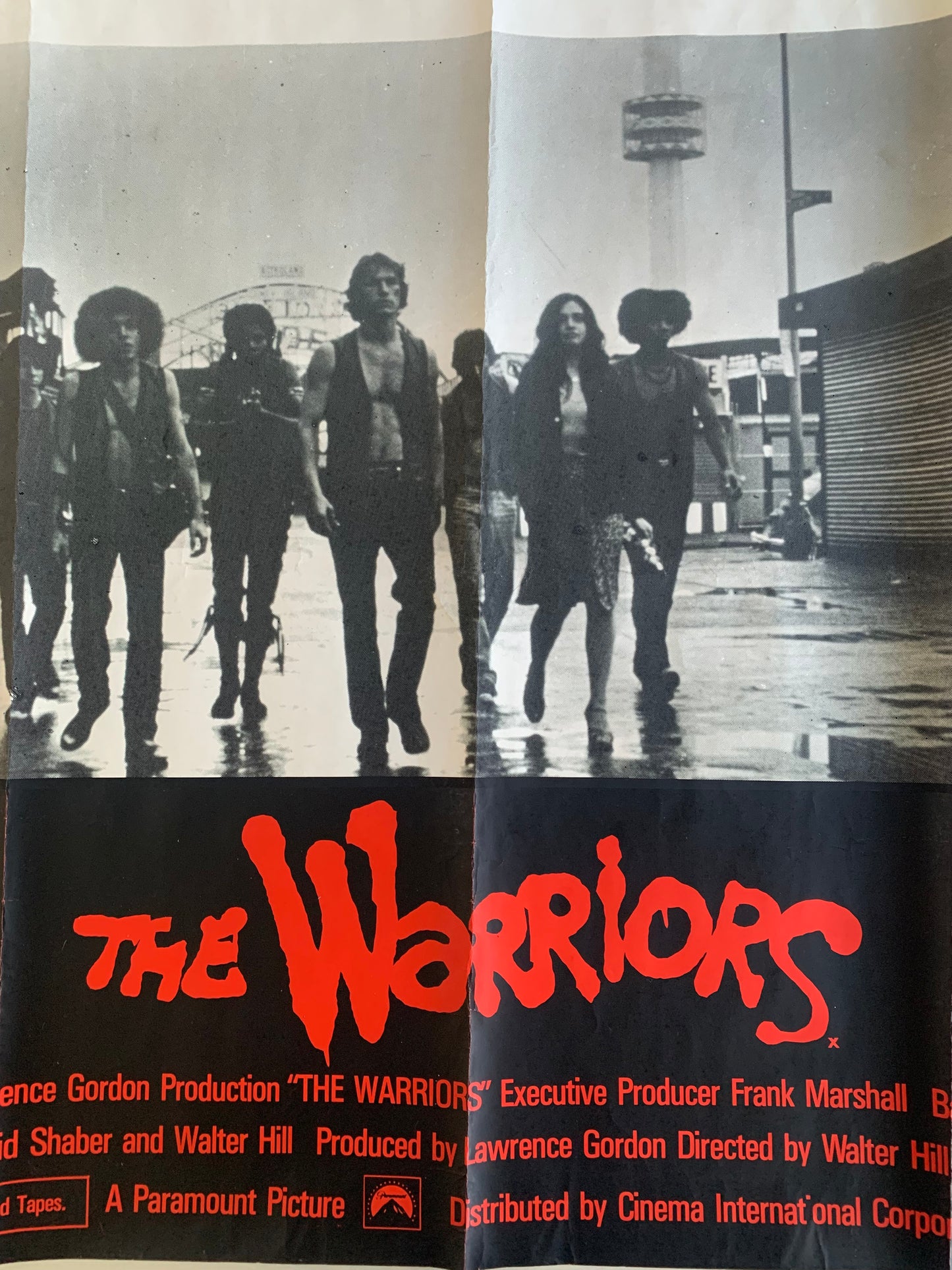 THE WARRIORS Poster UK British QUAD, 1979, rare 30x40 inches