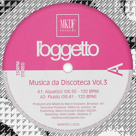 l'oggetto : Musica da Discoteca vol.3 (12", EP)