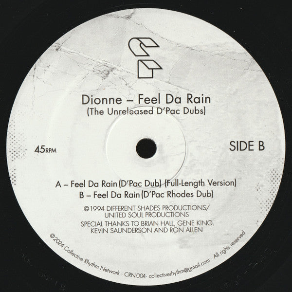 Dionne : Feel Da Rain (The Unreleased D'Pac Dubs) (12")