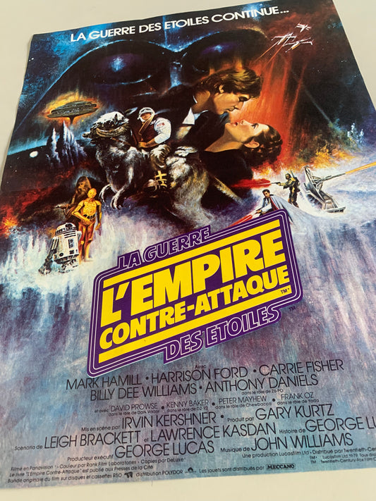 Star Wars: The Empire Strikes Back 1981 Poster, France, 20.5 x 15 inches folded