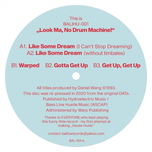 Daniel Wang ‎– The Look Ma No Drum Machine EP