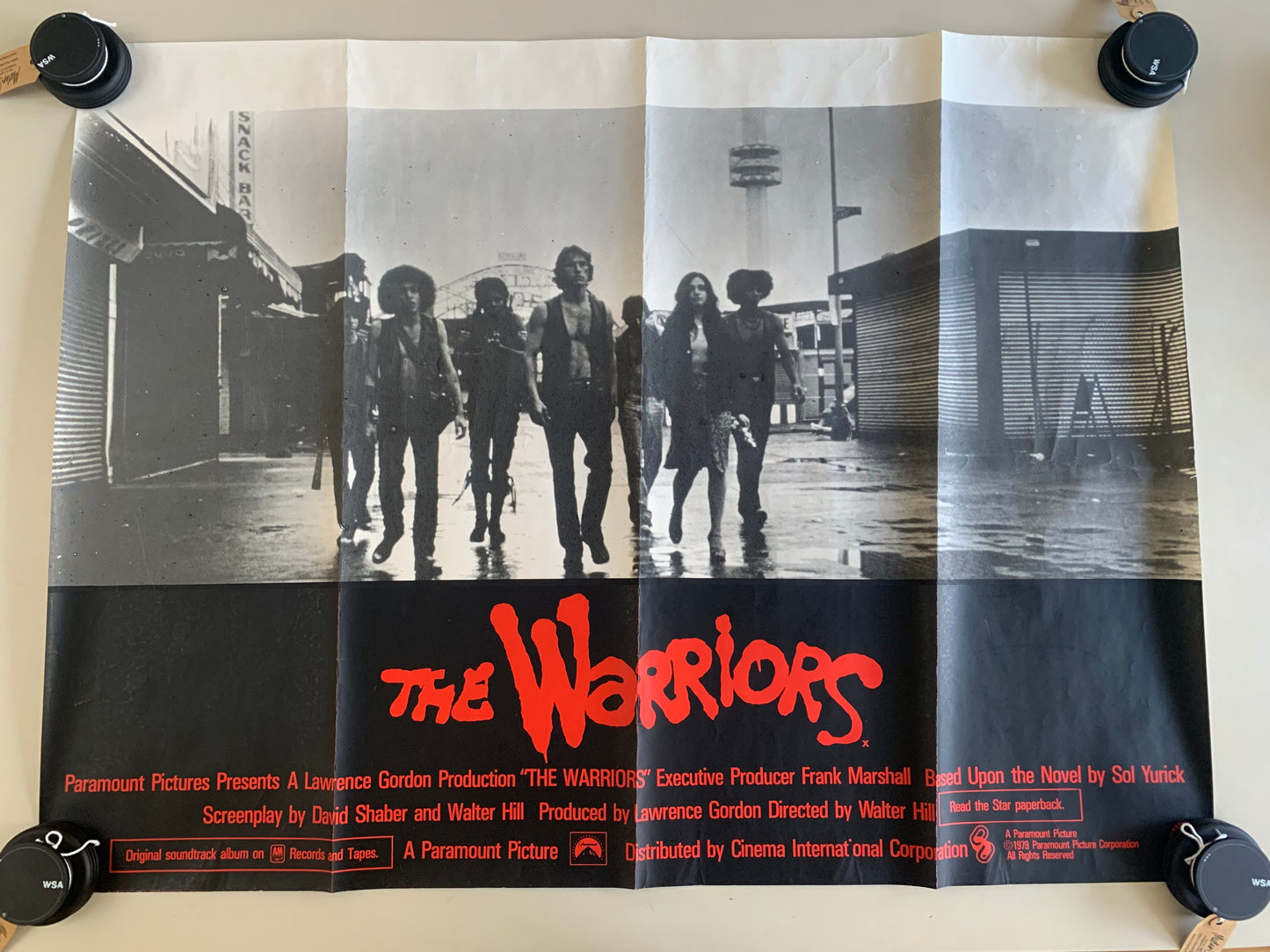 THE WARRIORS Poster UK British QUAD,  1979, rare 30x40 inches