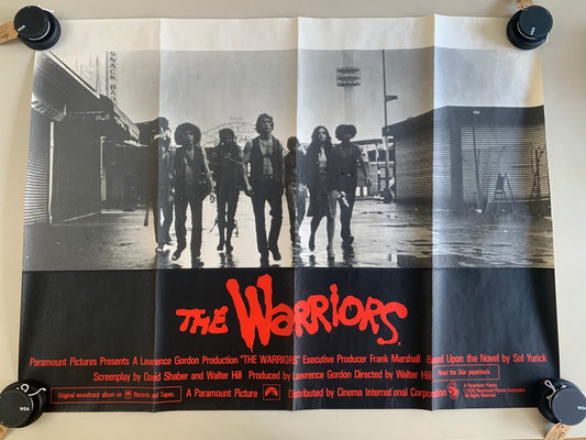 THE WARRIORS Poster UK British QUAD,  1979, rare 30x40 inches